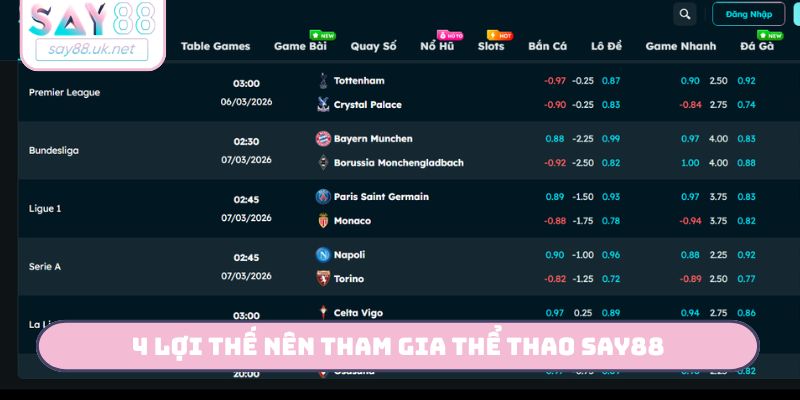 4 lợi thế nên tham gia thể thao SAY88