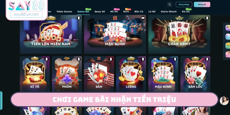 Chơi game bài nhận tiền triệu